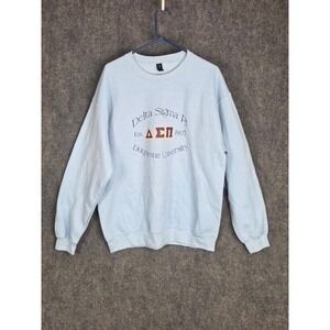 Delta Sigma Pi Duquesne University Sweatshirt Light Blue Gildan Heavy Blend Sz L